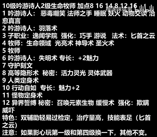 博德之门3光明吟游牧师BD分享图2